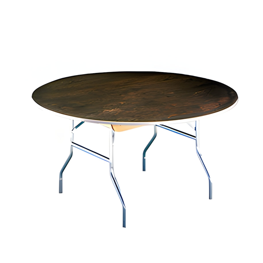 48'' ROUND Wood Folding Banquet Table - Used Scratch and Dent
