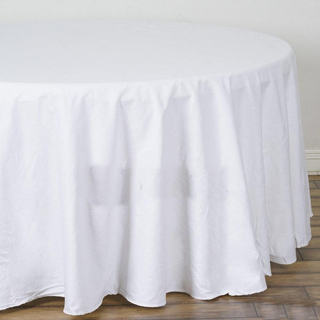 120" Round Table Linen Cloth - White (Used) Scratch and Dent